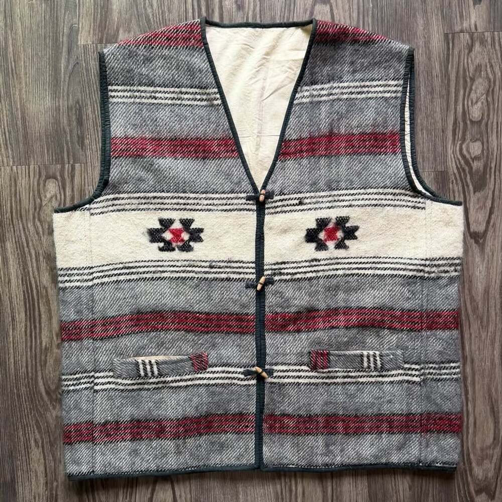 Vintage Southwestern Thunderbird Wool Vest